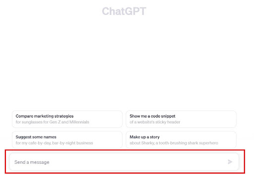 ChatGPTの検索バー